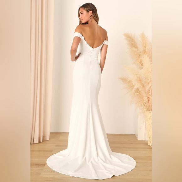 Lulus-Idyllic Perfection White Plunge Sleeveless Mermaid Maxi Dress (Small) - Picture 2 of 5